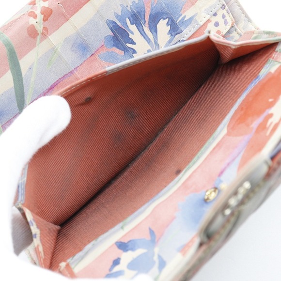 CHANEL Matelasse long wallet here mark floral lambskin pink flower - Picture 7 of 8